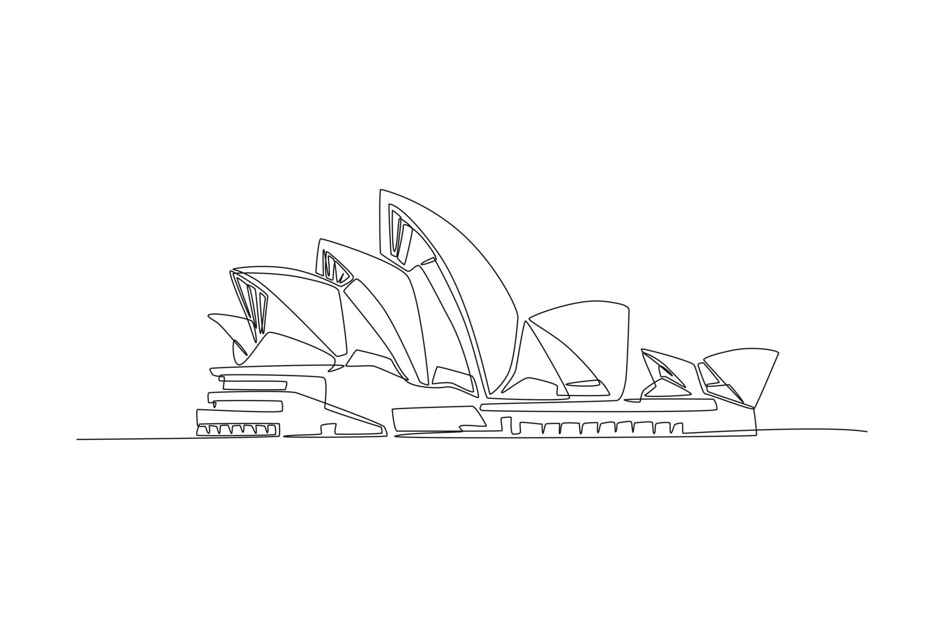 continuous-one-line-drawing-opera-house-in-sydney-australia-landmark-concept-single-line-draw-design-graphic-illustration-free-vector